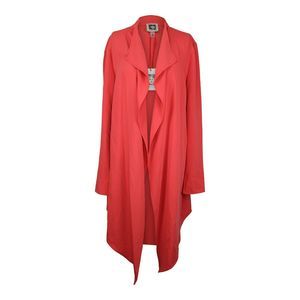 Anne Klein Drape Front Jacket sz L Coral NWT $119